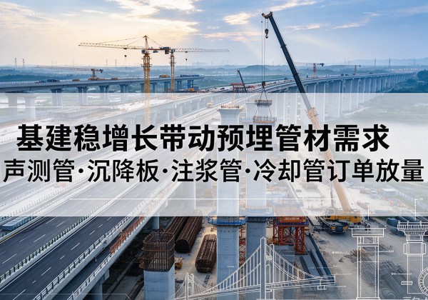 振兴基建稳增长带动预埋监测管材需求，声测管、沉降板、注浆管订单持续放量